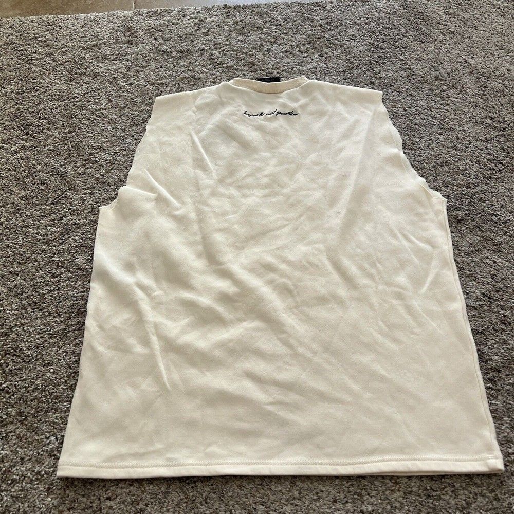 YoungLA Unisex Print Oversized Workout Tank Beige Size XL - Picture 8 of 9